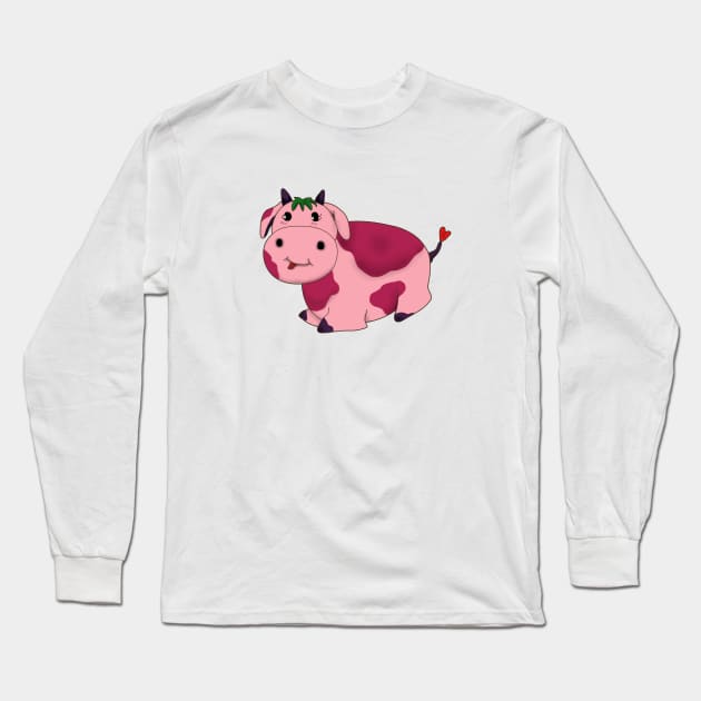 Adorable Strawberry Cow Pillow Pet Long Sleeve T-Shirt by Africa